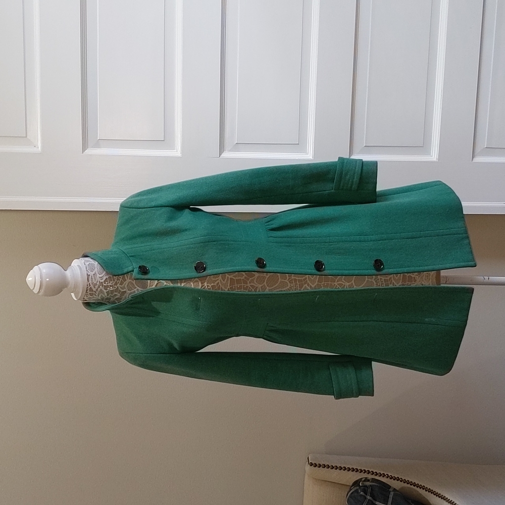 J. Crew Factory Green Wool Day Coat Size 0